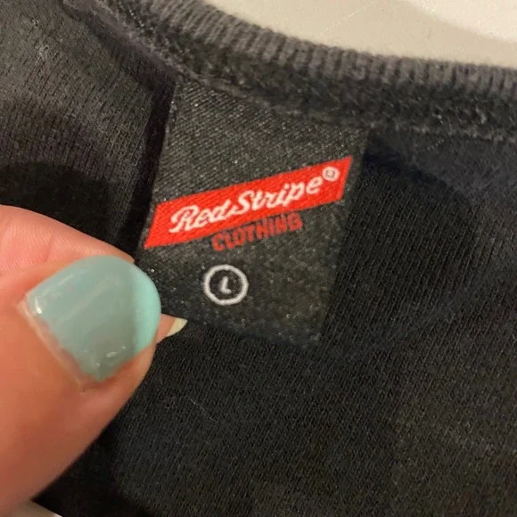 Red Stripe Clothing Black Tank Top Womens Large Sleeveless Casual Promo Festival - Picture 3 of 4